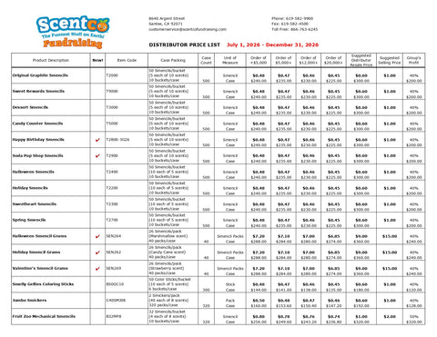 Preview of Distributor Price List - Fall 2026