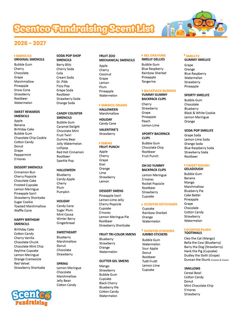 Preview of Scent List 2026-2027