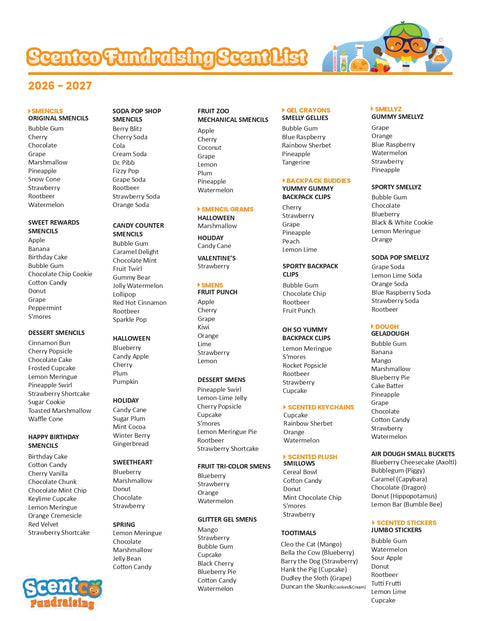Preview of Scent List 2026-2027